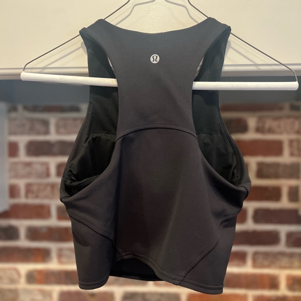 lululemon Black High Neck Racerback Cropped Tank Size 4